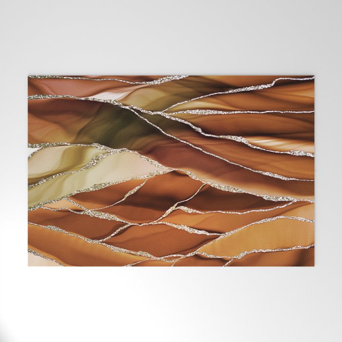 Desert Hot Copper Marble Landscapes Welcome Mat Gallery Image 1