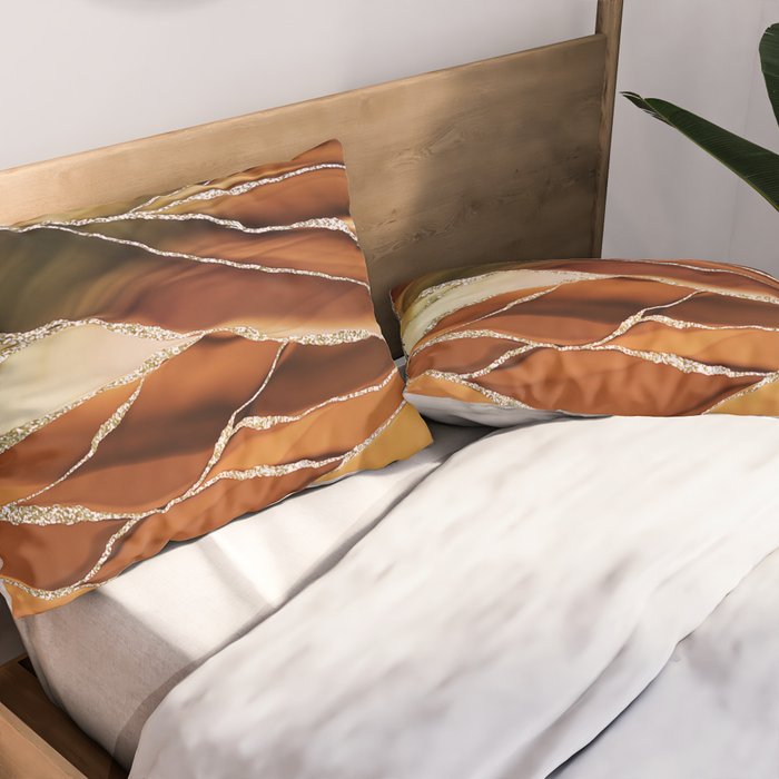 Desert Hot Copper Marble Landscapes Pillow Sham Gallery Image 2