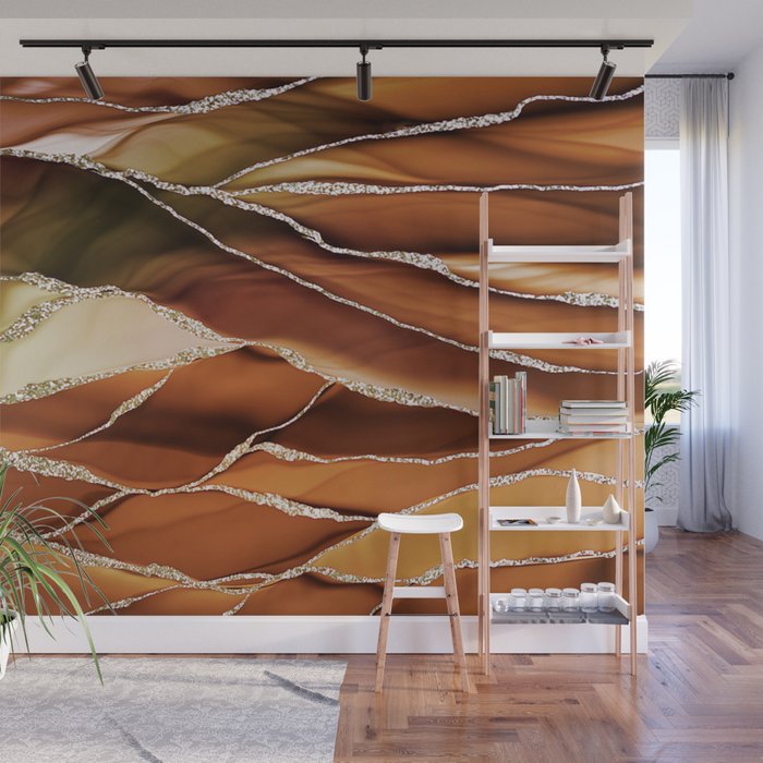 Desert Hot Copper Marble Landscapes Wall Mural Gallery Image 1