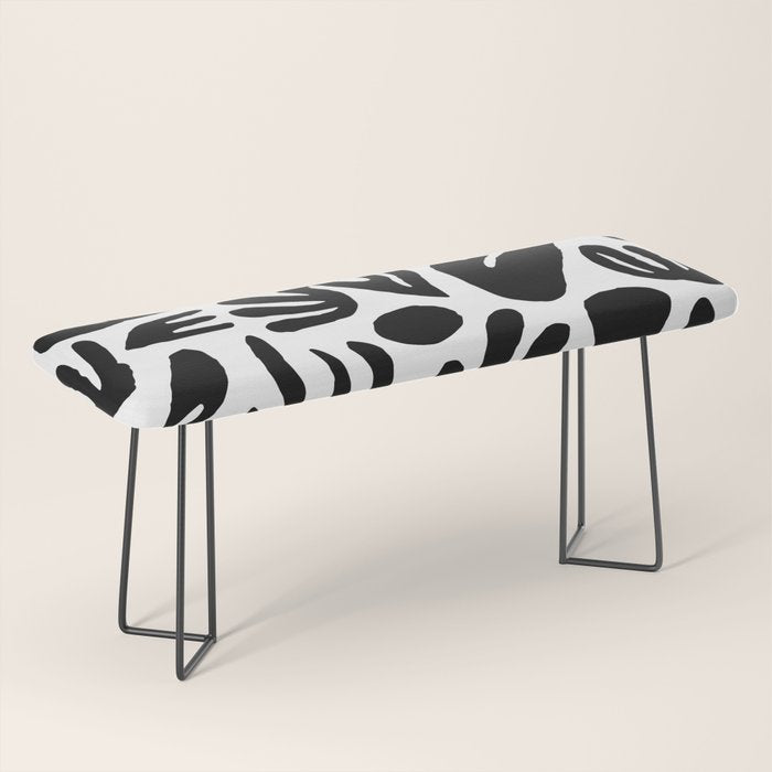 Black and white organic nature art pattern Bench Gallery Image 1