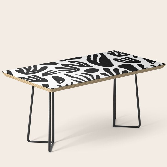Black and white organic nature art pattern Coffee Table Gallery Image 1
