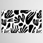 Black and white organic nature art pattern Tablecloth Gallery Image 2