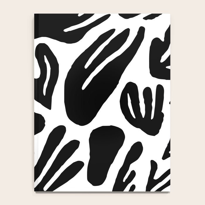 Black and white organic nature art pattern Notebook Gallery Image 4