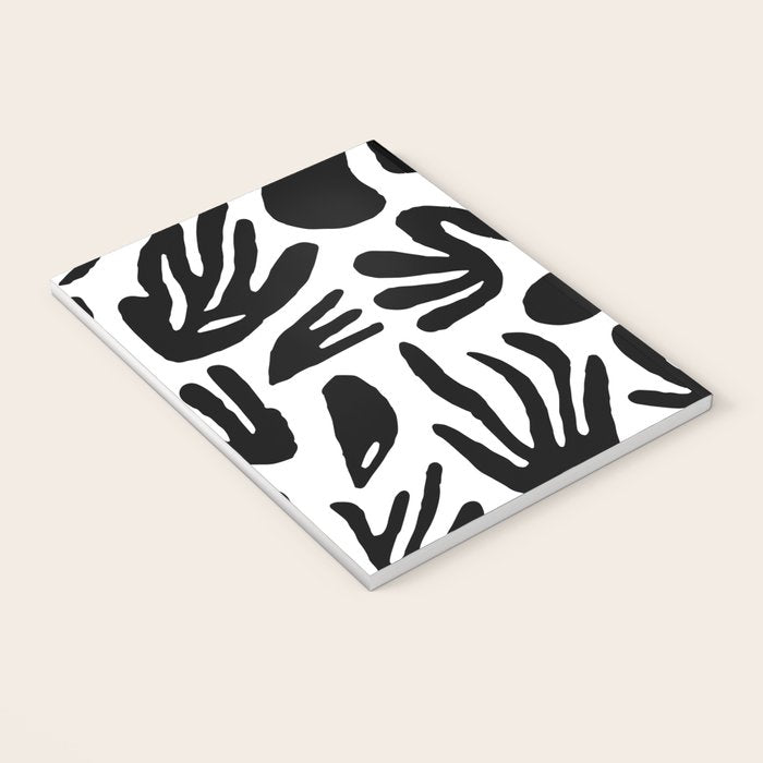 Black and white organic nature art pattern Notebook Gallery Image 3