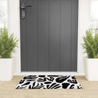 Black and white organic nature art pattern Welcome Mat Gallery Image 3