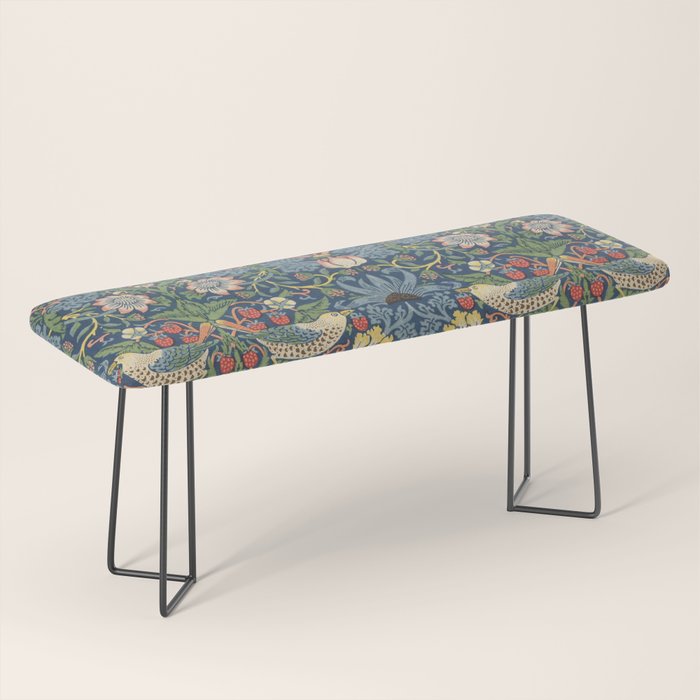 Strawberry Thief - Vintage William Morris Bird Pattern Bench Gallery Image 1