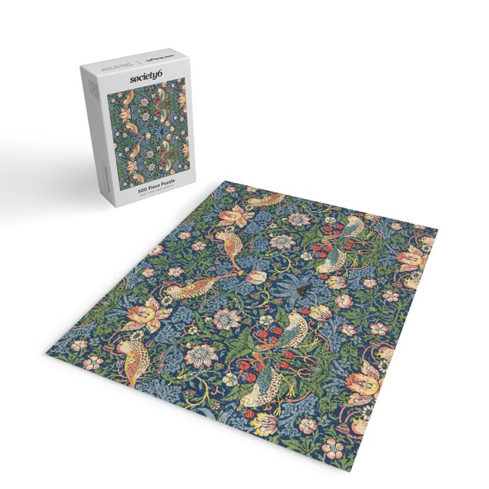 Strawberry Thief - Vintage William Morris Bird Pattern Jigsaw Puzzle Gallery Image 2