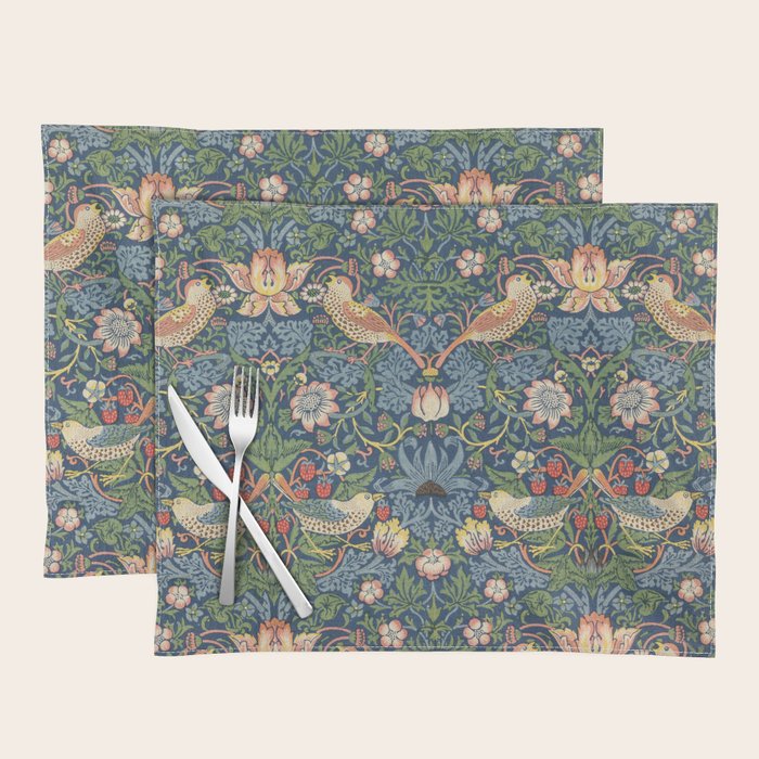 Strawberry Thief - Vintage William Morris Bird Pattern Placemat Gallery Image 1