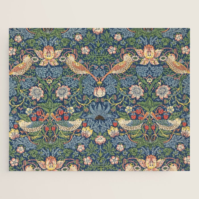 Strawberry Thief - Vintage William Morris Bird Pattern Jigsaw Puzzle Gallery Image 1