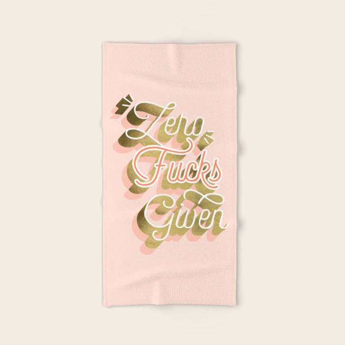Zero F*cks Given - Blush & Gold Palette Bath Towel Gallery Image 2