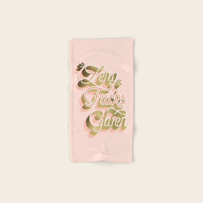 Zero F*cks Given - Blush & Gold Palette Bath Towel Gallery Image 1
