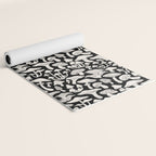 Mushrooms in Black And White Yoga Mat Gallery Image 2