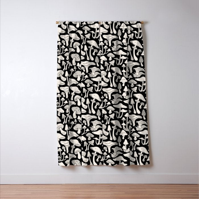 Mushrooms in Black And White Window Curtain Gallery Image 3