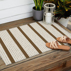 Lines IV (Cream & Chocolate) Outdoor Rug Gallery Image 2