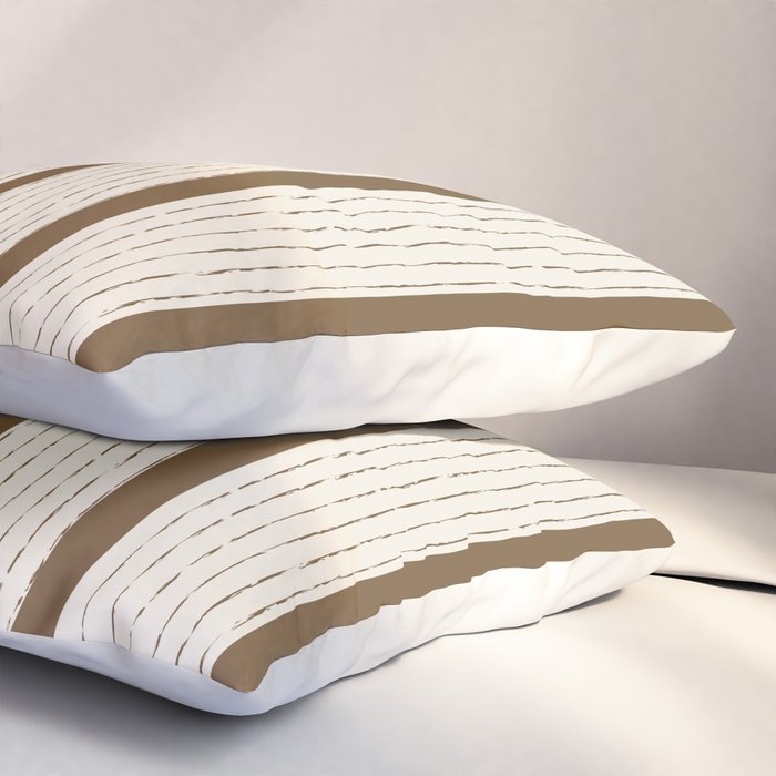 Lines IV (Cream & Chocolate) Pillow Sham Gallery Image 3