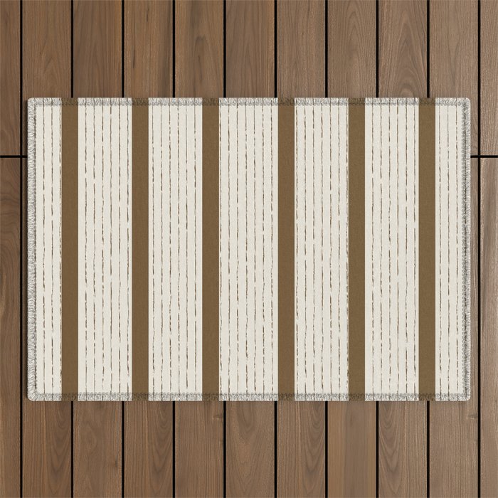 Lines IV (Cream & Chocolate) Outdoor Rug Gallery Image 1