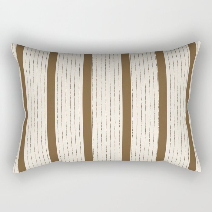 Lines IV (Cream & Chocolate) Rectangular Pillow Gallery Image 1