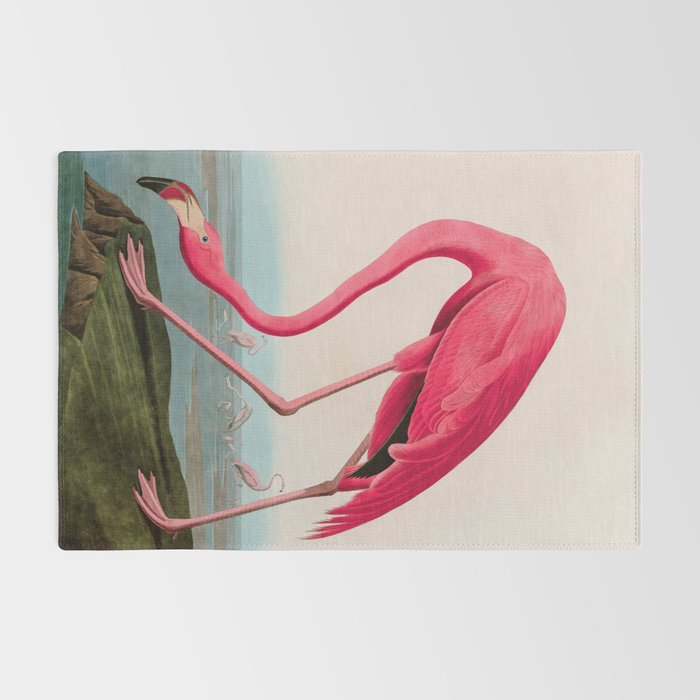 American Flamingo Birds of America Audubon Illustration Bird Lovers Gift Rug Gallery Image 2