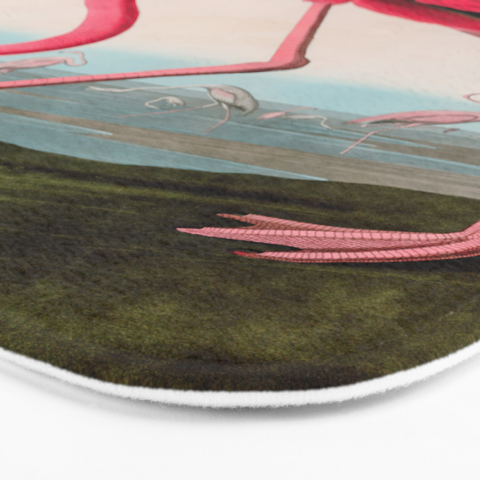 American Flamingo Birds of America Audubon Illustration Bird Lovers Gift Bath Mat Gallery Image 3