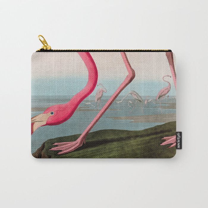 American Flamingo Birds of America Audubon Illustration Bird Lovers Gift Carry All Pouch Gallery Image 1