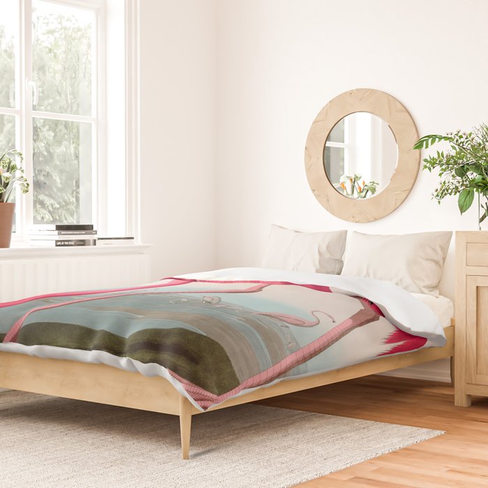 American Flamingo Birds of America Audubon Illustration Bird Lovers Gift Duvet Cover Gallery Image 2