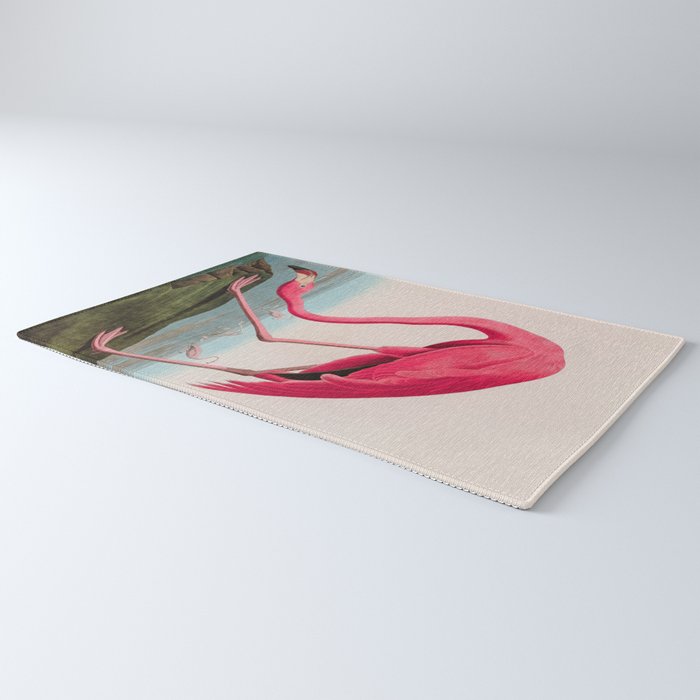 American Flamingo Birds of America Audubon Illustration Bird Lovers Gift Rug Gallery Image 3