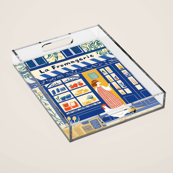 Charming French Cheese Shop Acrylic Tray Gallery Image 1