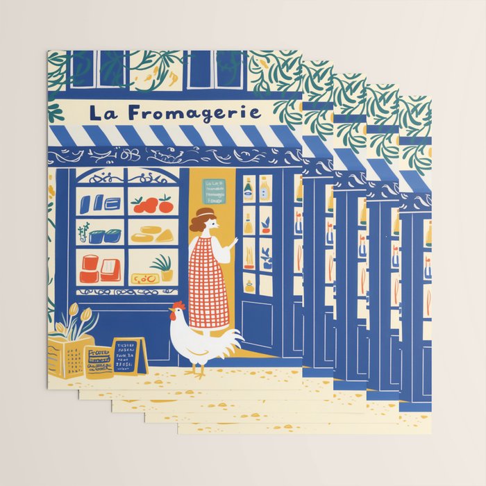 Charming French Cheese Shop Wrapping Paper Gallery Image 3