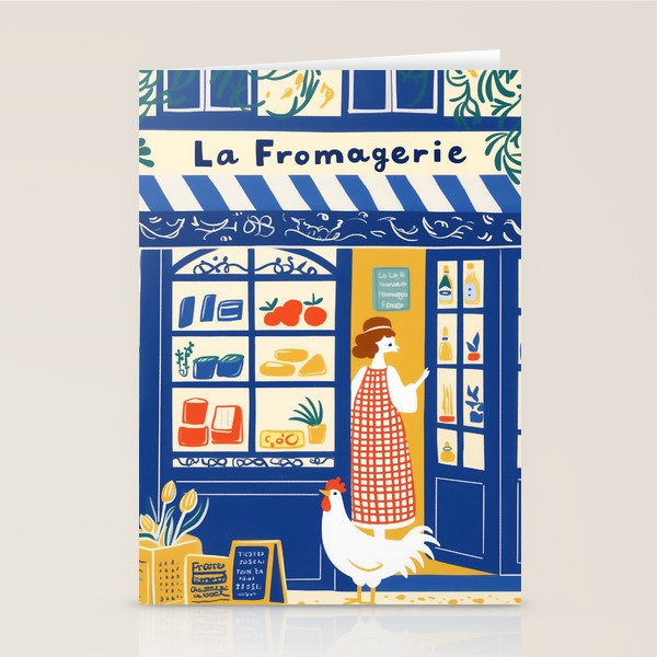 Charming French Cheese Shop Stationery Card Gallery Image 1