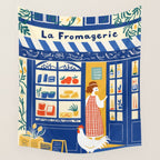 Charming French Cheese Shop Wall Tapestry Gallery Image 4