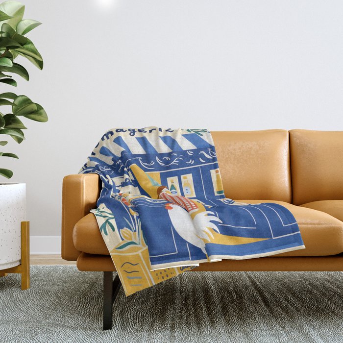 Charming French Cheese Shop Throw Blanket Gallery Image 1