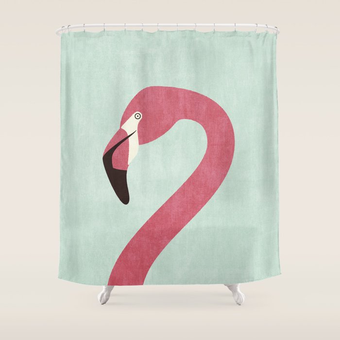 FAUNA / Flamingo Shower Curtain Gallery Image 1