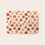 Christmas Ornaments Red Pink Beige Pattern Bath Mat Gallery Image 1