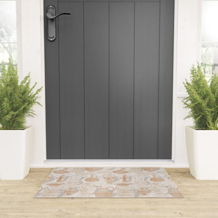 Antique pottery warm neutral Welcome Mat Gallery Image 3