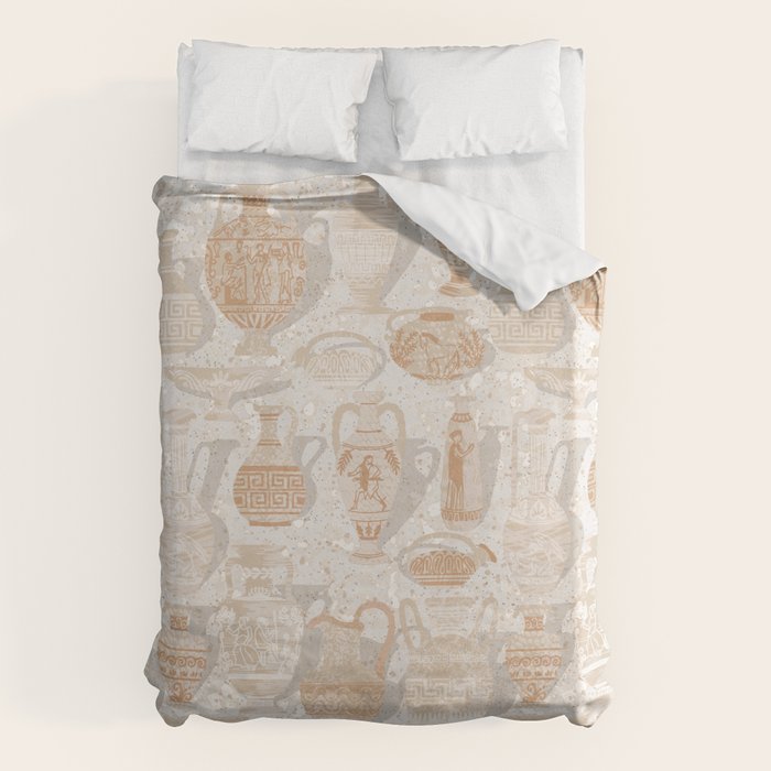 Antique pottery warm neutral Duvet Cover Gallery Image 1