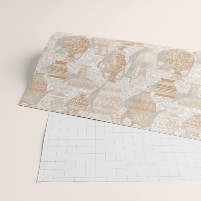 Antique pottery warm neutral Wrapping Paper Gallery Image 2