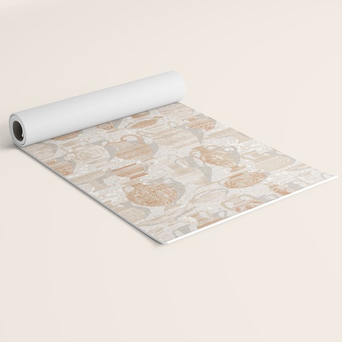 Antique pottery warm neutral Yoga Mat Gallery Image 2