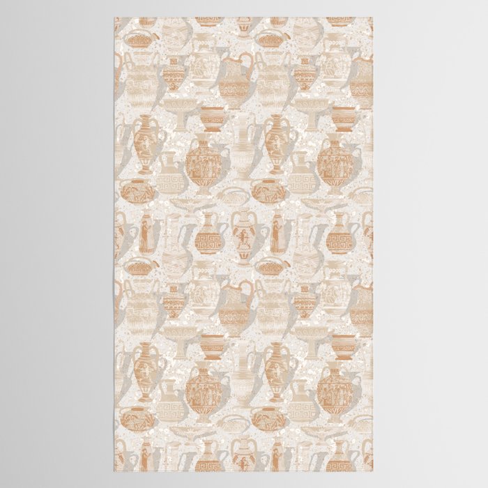 Antique pottery warm neutral Tablecloth Gallery Image 2