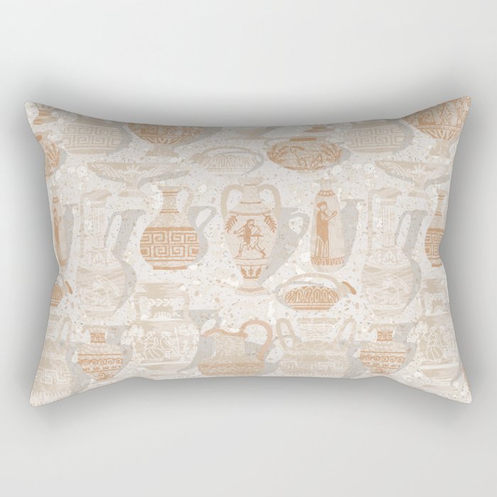 Antique pottery warm neutral Rectangular Pillow Gallery Image 2