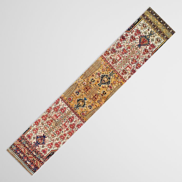 Khamseh Antique Fars Persian Tribal Rug Print Table Runner Gallery Image 3