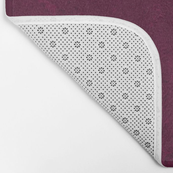 Hand painted modern abstract burgundy marble watercolor Bath Mat Gallery Image 2