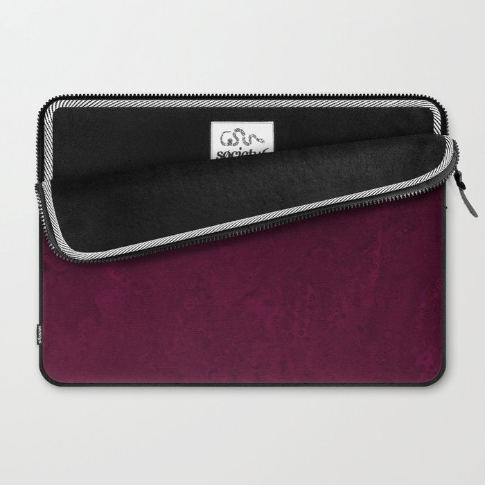 Hand painted modern abstract burgundy marble watercolor Laptop Sleeve Gallery Image 2