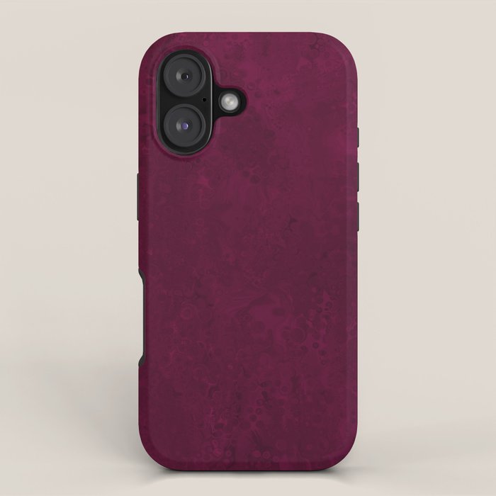 Hand painted modern abstract burgundy marble watercolor iPhone Case