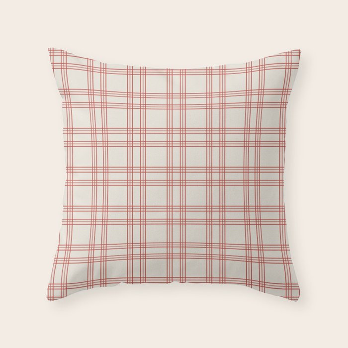 Red And Cream Gingham Throw Pillow Gallery Image 6