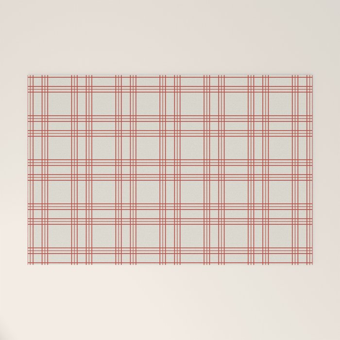 Red And Cream Gingham Welcome Mat Gallery Image 1