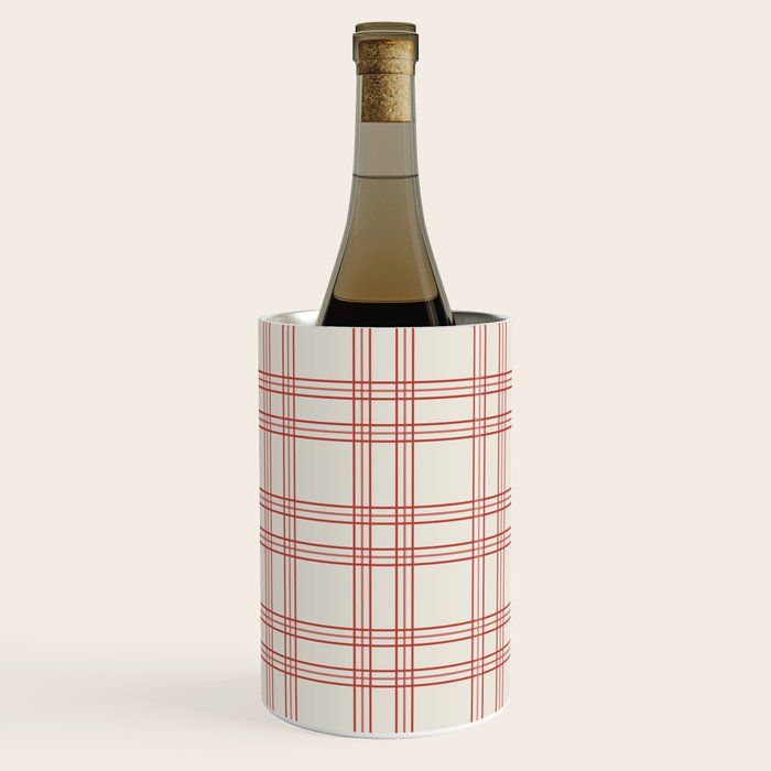 Red And Cream Gingham Wine Chiller Gallery Image 1