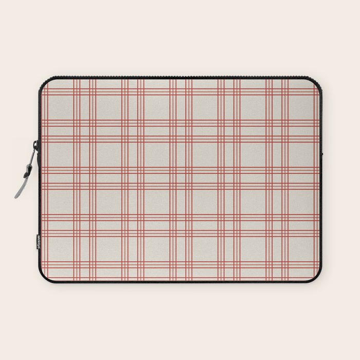 Red And Cream Gingham Laptop Sleeve Gallery Image 1