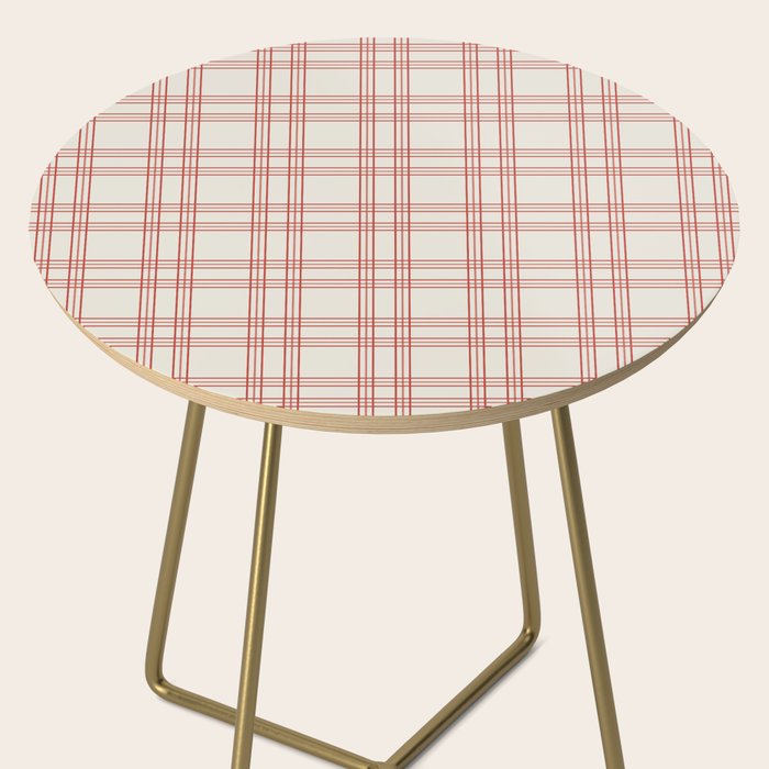 Red And Cream Gingham Side Table Gallery Image 2