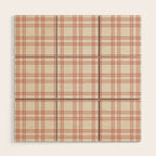 Red And Cream Gingham Wood Wall Art Gallery Image 1