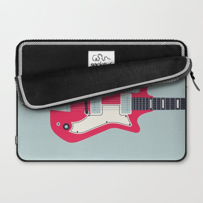 Retro 60s Surf Rock Electric Guitar - Slate Laptop Sleeve Gallery Image 2